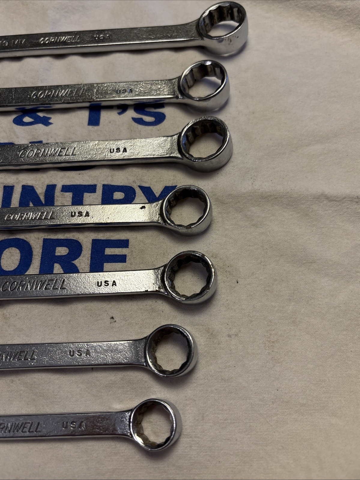 Vintage Cornwell Tools USA 7pc 12pt Metric Combination Wrench Set 13-19mm