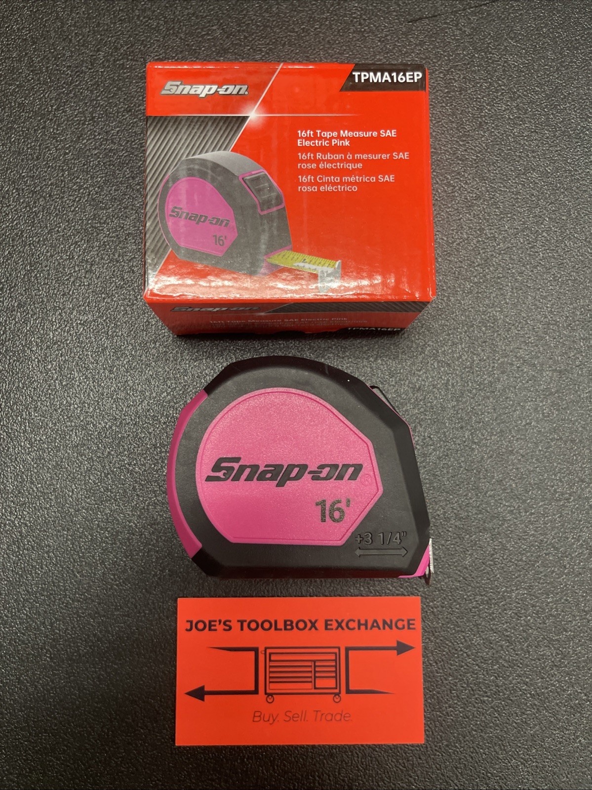 Snap On Tools 16FT tape Measure SAE Electric Pink TPMA16EP