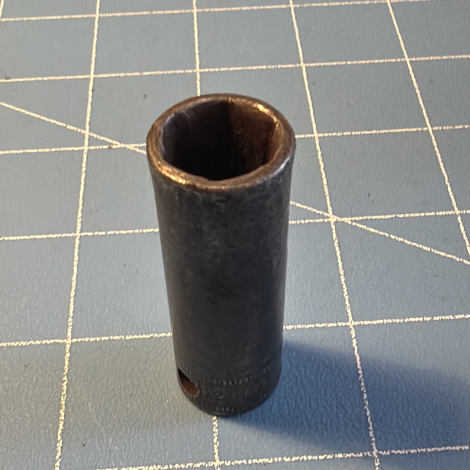 USED Snap-On Tools 3/8″ Drive 12mm Deep Metric 6-Point Impact Socket SIMFM12