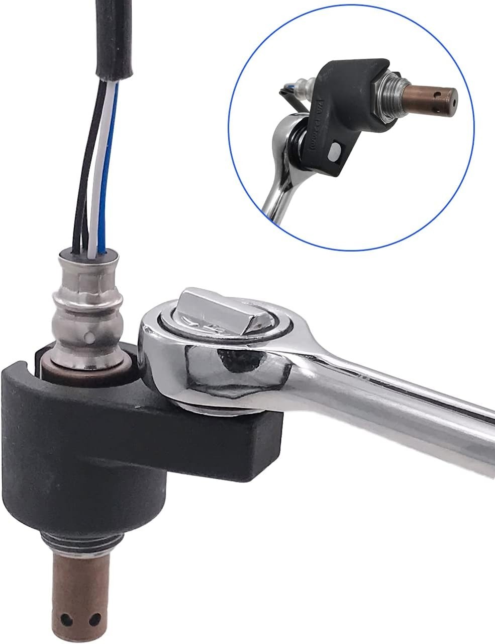 7/8 Inch and 22mm Offset Oxygen Sensor Socket Wrench Removal Tool 3/8 Inch Drive