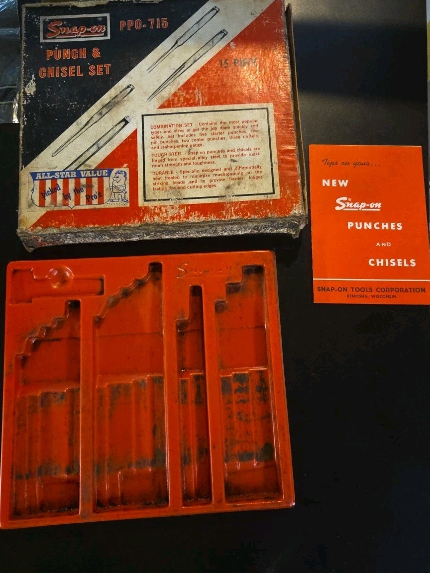 Snap-On Punch & Chisel Lot Of 4 – USA – PPC208 PPC108 PPC106 PPC812 Box Included