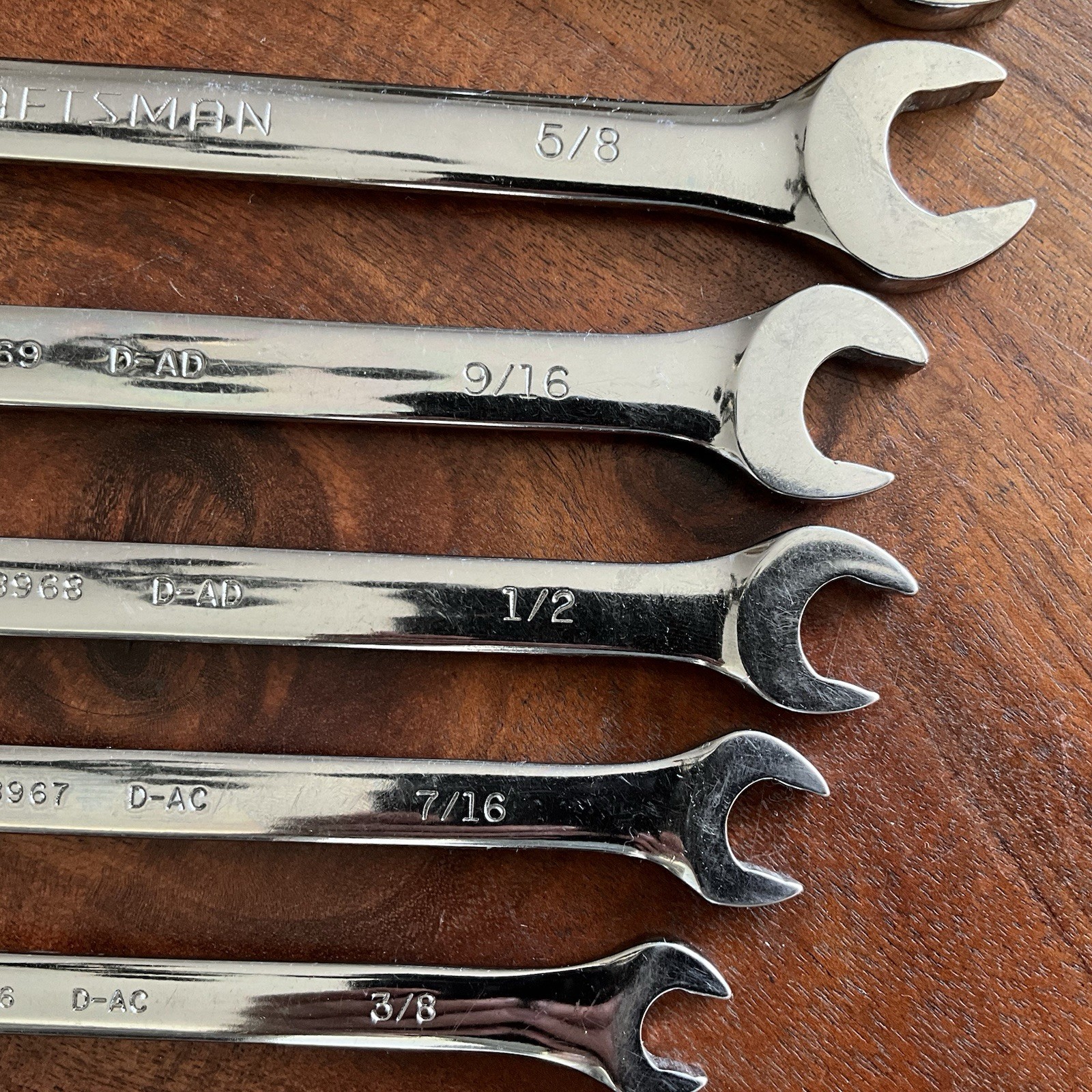 Craftsman 9 pc Combination Wrench Set D-AD 1/4″ to 3/4″ Polished Chrome 12 pt