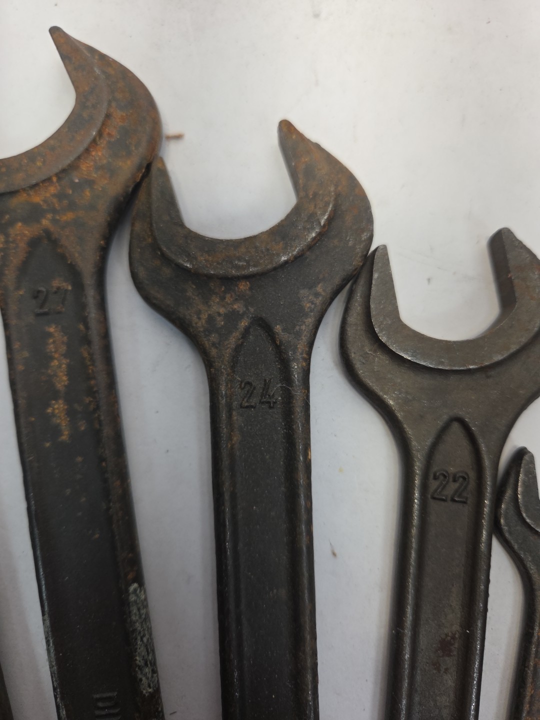 OPEN ENDED DIN894 Vintage SPANNER WRENCH Set 36,27,24,22,14,13 Used