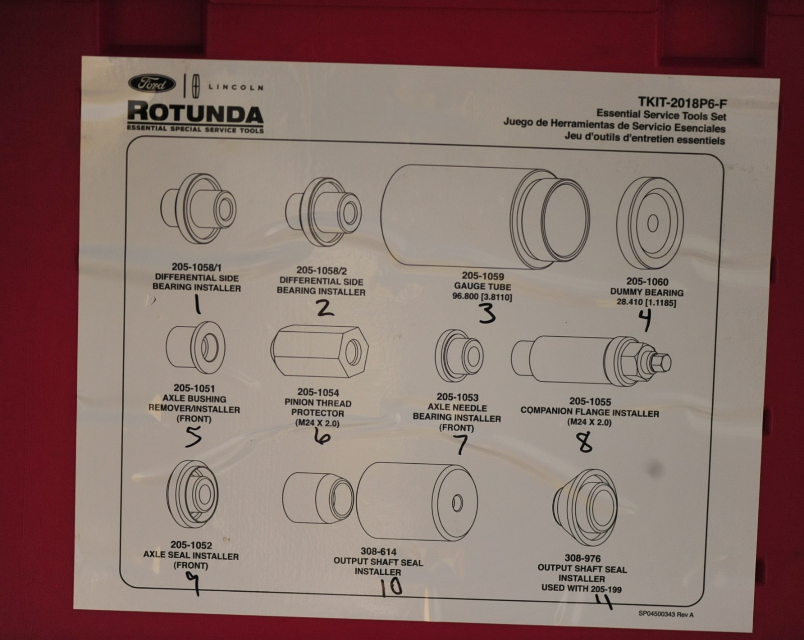 Ford Rotunda Essential Service Tool Kit TKIT-2018P6-F Ranger Front Axle