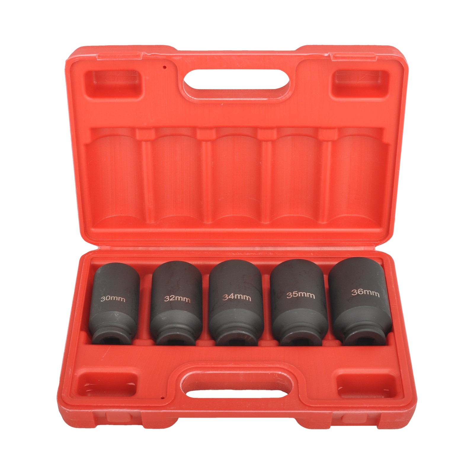 5PCS 1/2″ Drive Deep Spindle Axle Nut Impact Socket 12 Point 30,32,34,35,36mm