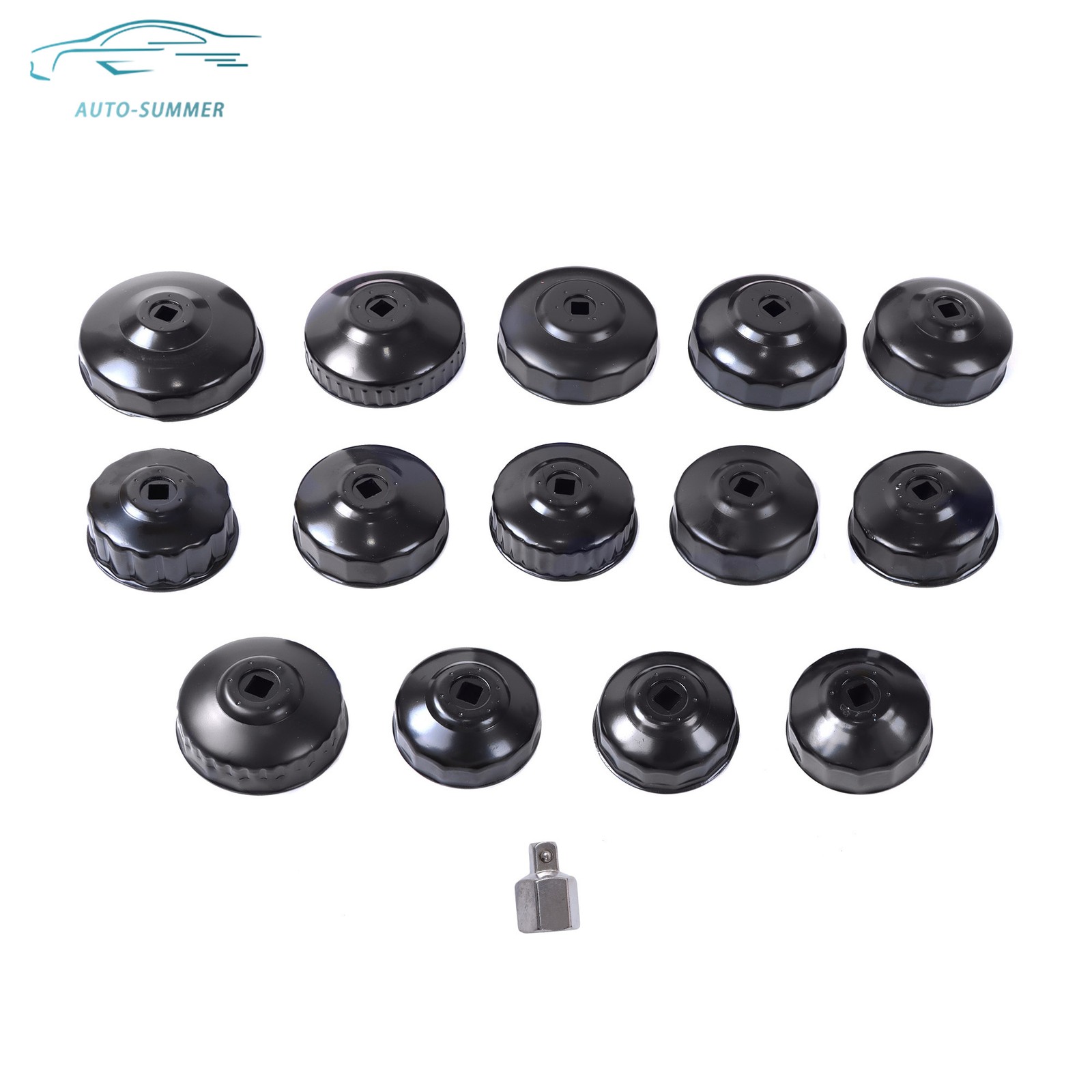 Cup Type Oil Filter Cap Wrench Sleeve Removal Tool Set 1/2″ 3/8″ Adaptor Manual