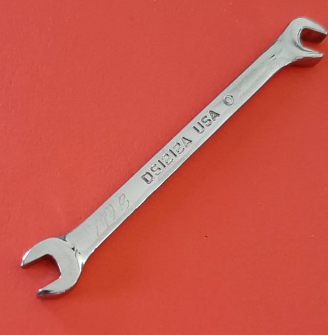 Snap-on Tools 3/16″ 15°/60° Offset Open-End Ignition Wrench DS1212A ENGRAVED
