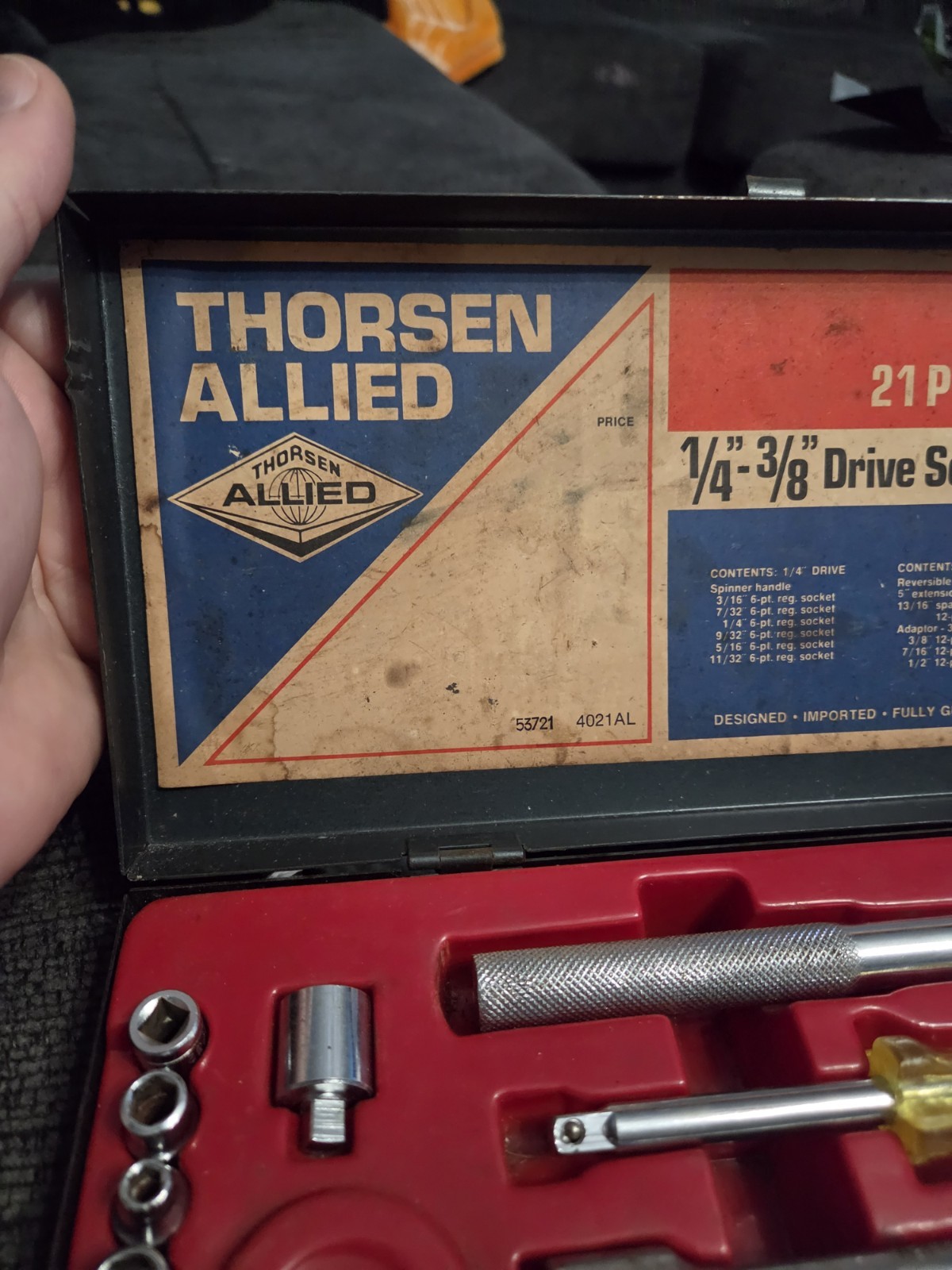 Vintage Thorsen Allied Wrench Set 1/4″ & 3/8″ Drive Socket Set 53721 Japan