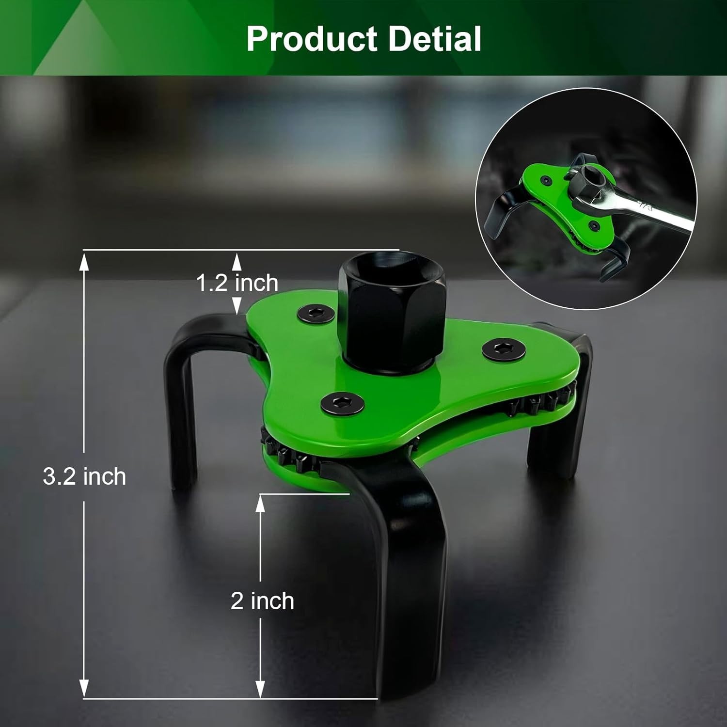 Universal Heavy Duty Oil Filter Wrench – Adjustable 3 Jaw Grip (2.5″ to 4.5″)
