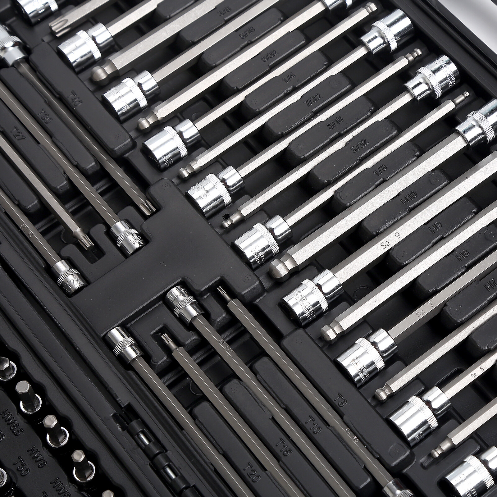 107pcs Master SAE Metric Hex And Torx Bit Long Socket Tool Set