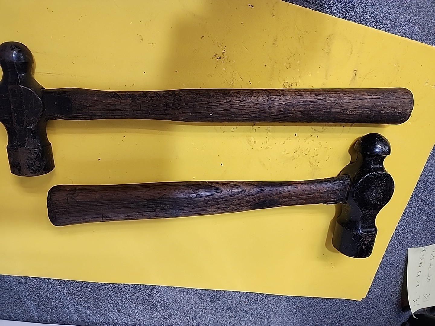 2-Vintage Ball Peen Hammers 24oz & 16oz. Original Handles (Actual Wt 36oz & 20oz