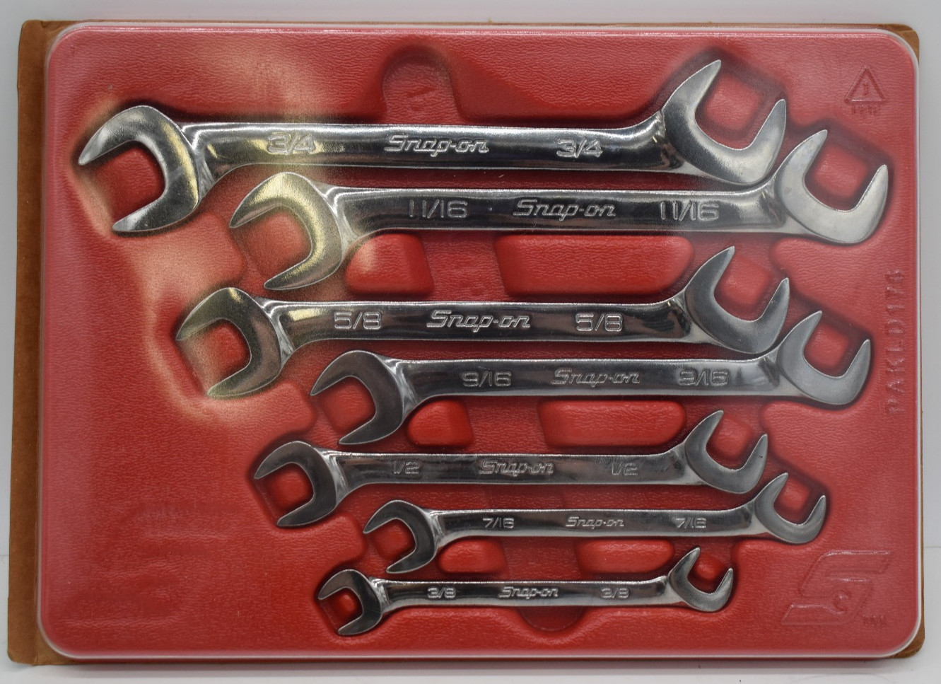 Vintage Snap-on 7pc SAE Angle Open End Wrench Set VS807B Underline USA 🇺🇸
