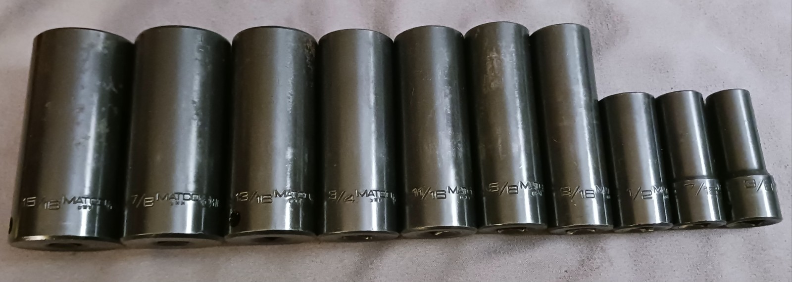 VTG Matco Tools 10pc 3/8″ Drive SAE Deep Impact Socket Set 5/16-7/8″ 6-Point USA