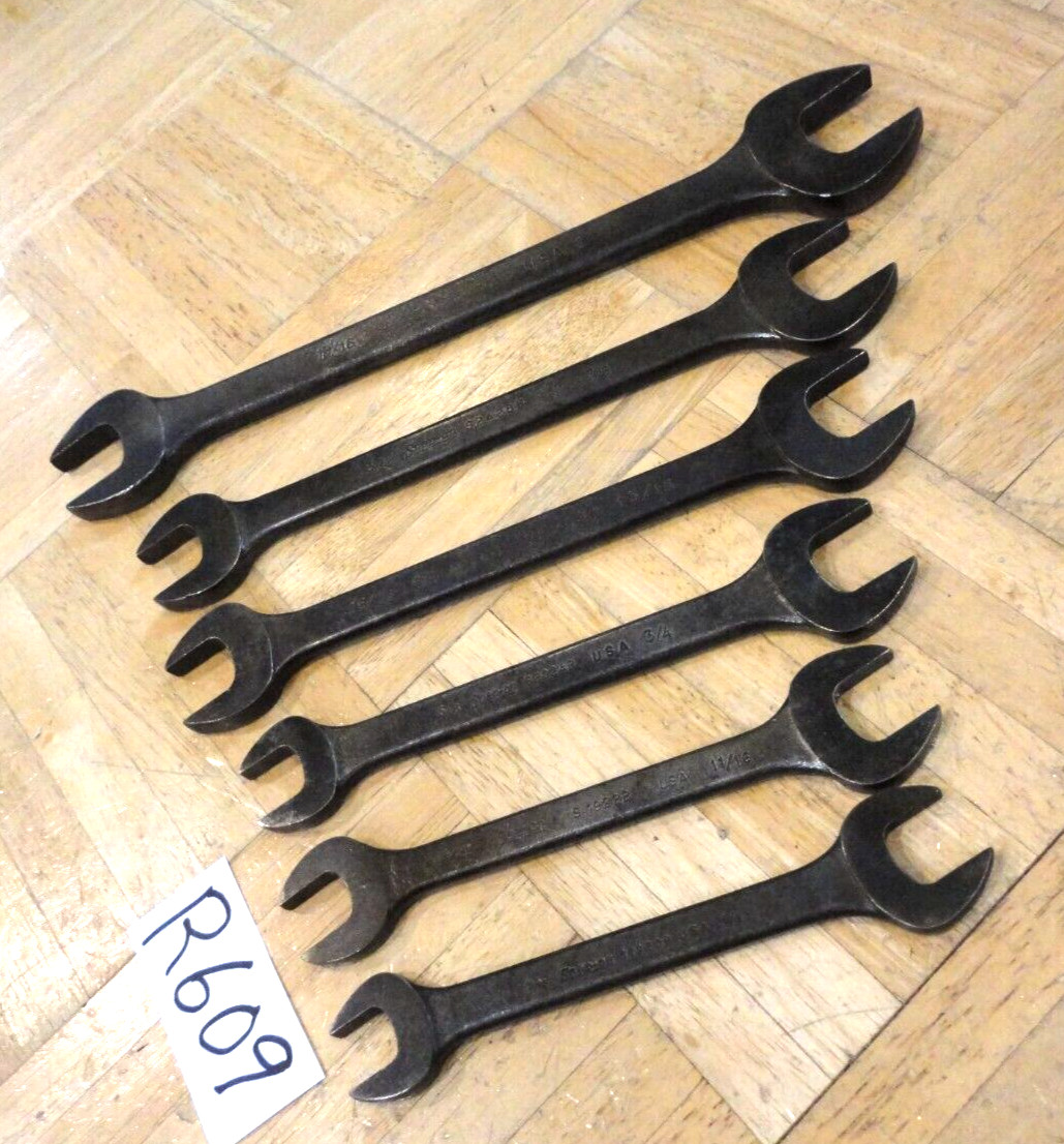 SNAP-ON TOOLS 6 PIECE SAE. OPEN-END WRENCH SET 9/16 -5/8 TO 15/16-1 INCH