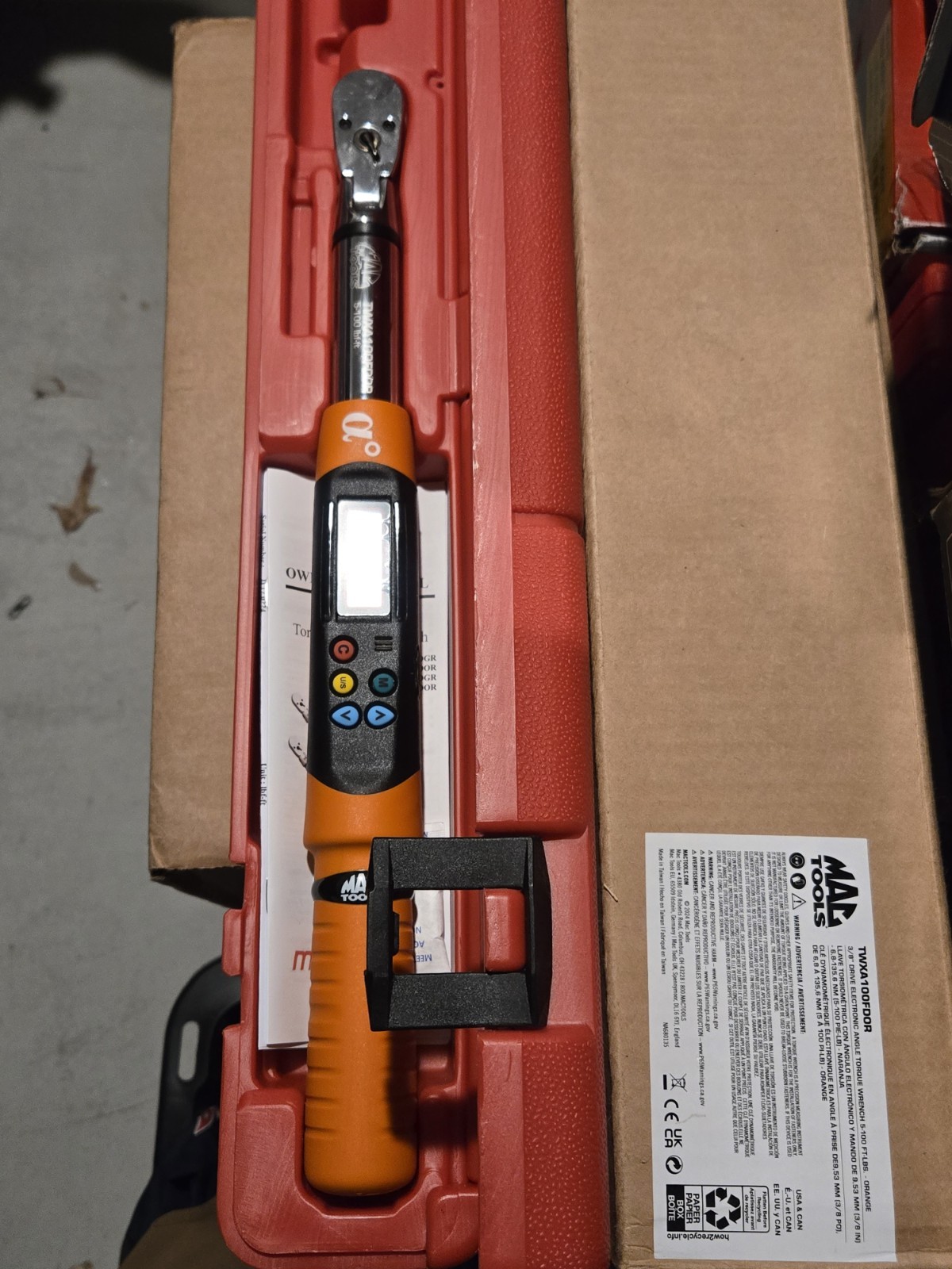 Mac Tools Digital Torque Wrench 3/8 Drive TWXA100FDOR. Brand NEW NEVER USED.