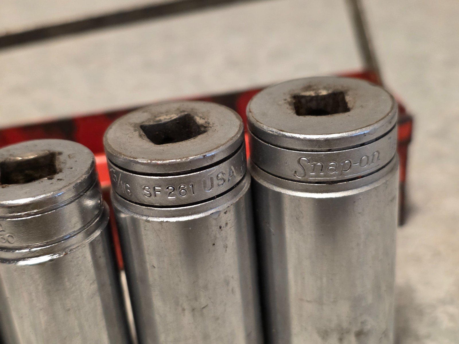 13Pc Snap On Underline DEEP SAE 1/4″-7/8 Socket Set Lot 12-PT 3/8” Drive w/Rack
