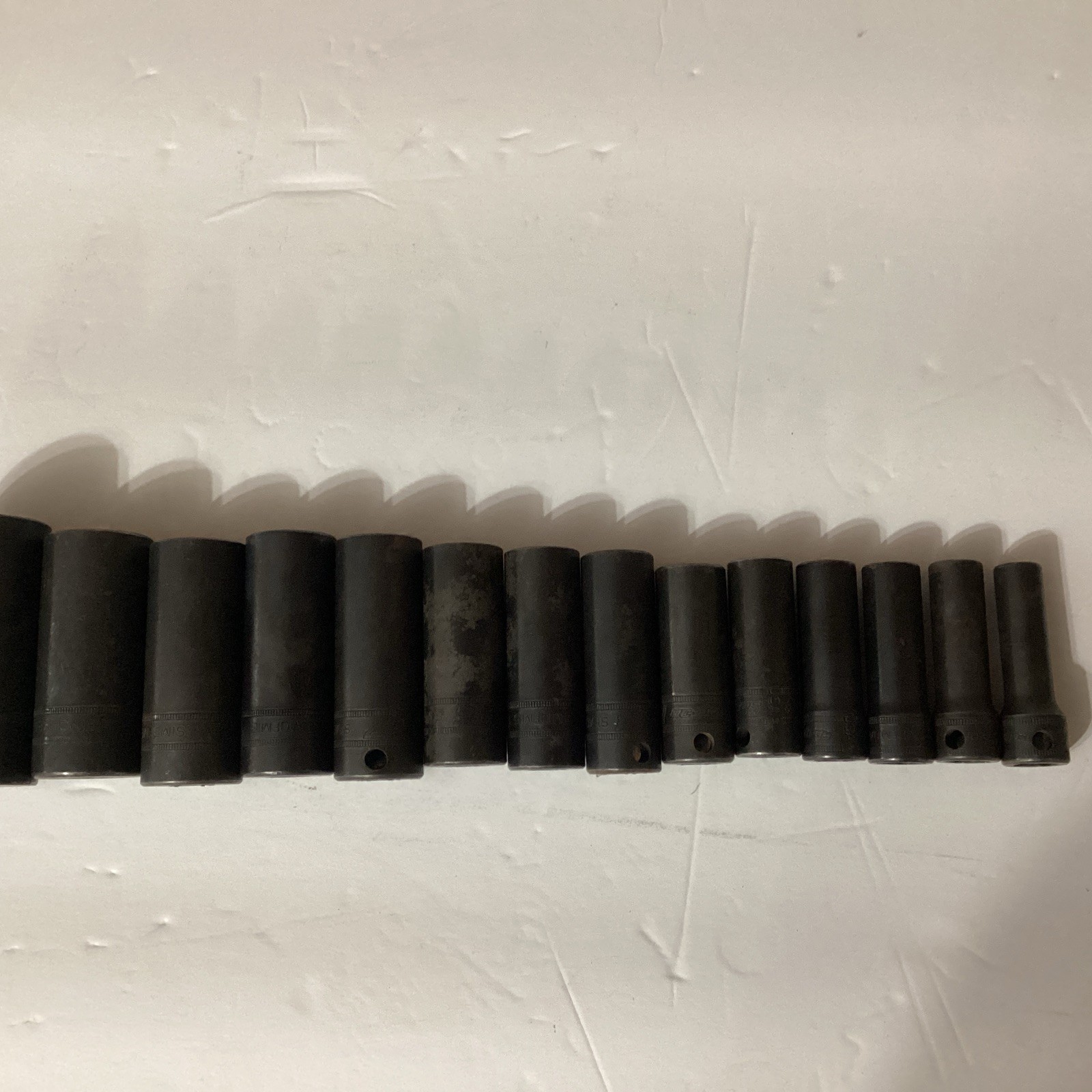Snap On 8mm-19mm Added 21mm And 24mm Deep Well Impact 3/8 Drive Socket Set