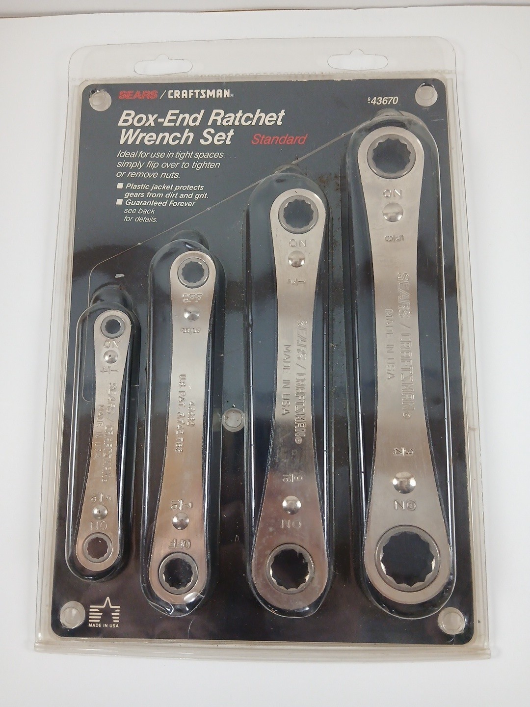 Craftsman 43670 4 Piece Box End Ratcheting Wrench Set SAE 1/4″ – 3/4″ 12 Pt