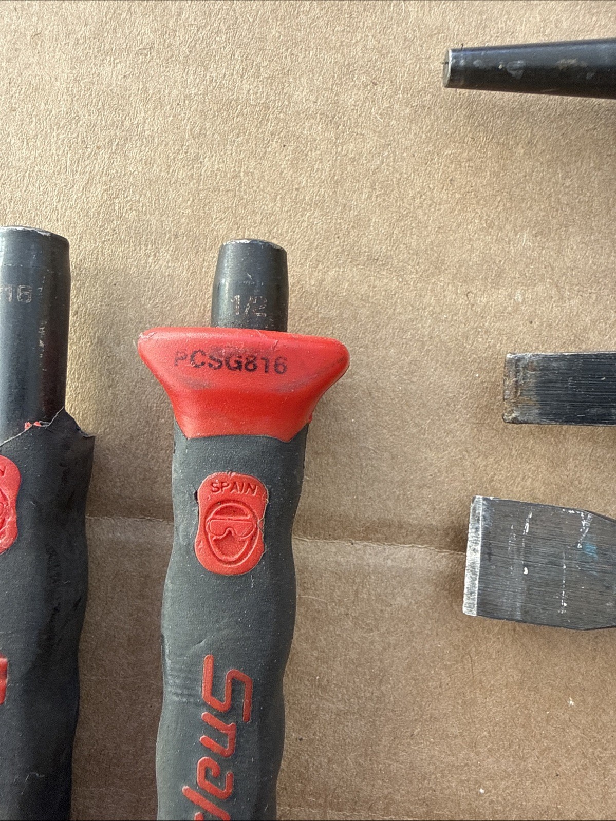SNAP-ON 9PC Red SOFT GRIP PUNCH AND CHISEL SET #PPCSG710