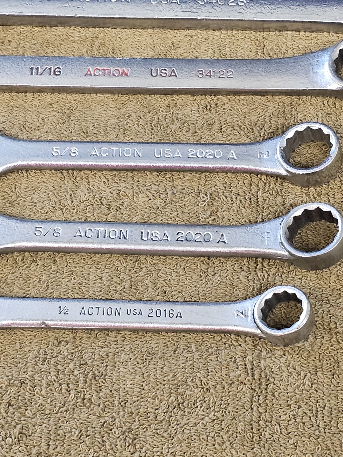 7 Action Combination Wrench Set Sae 7/8 11/16 5/8 1/2 34028 2028A 34122 2020 USA
