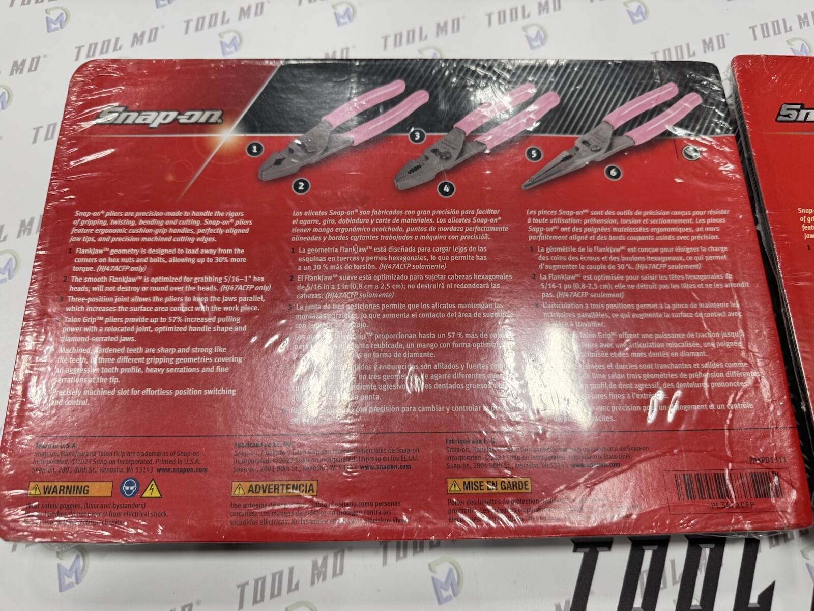 Snap-on Tools USA NEW PINK Slip Joint Pliers Set PL347ACFP PL346ACFP PL344BCFP