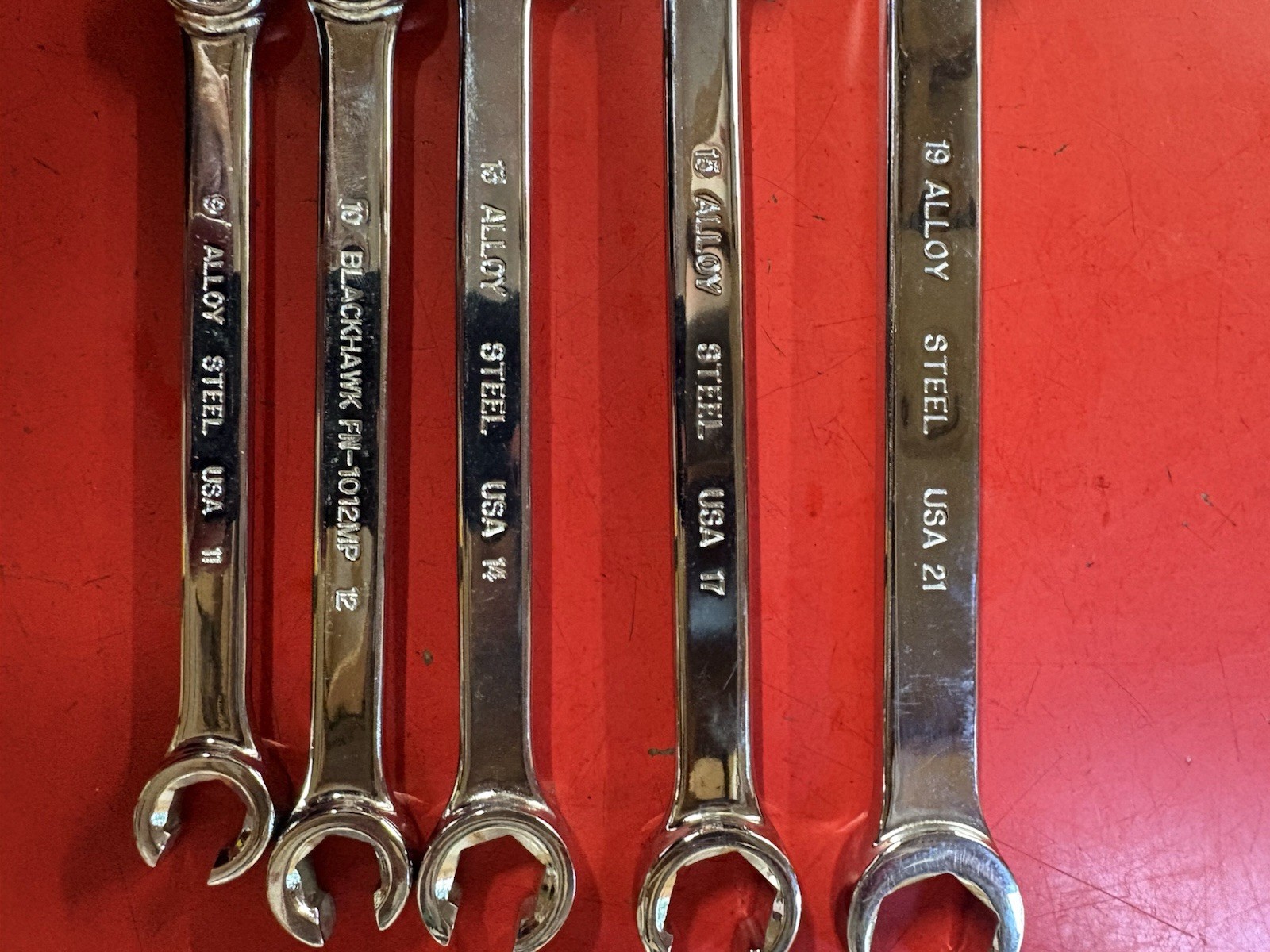 Blackhawk 5 Piece Metric Flare Nut Wrench Set Full Polish 10mm to 21mm