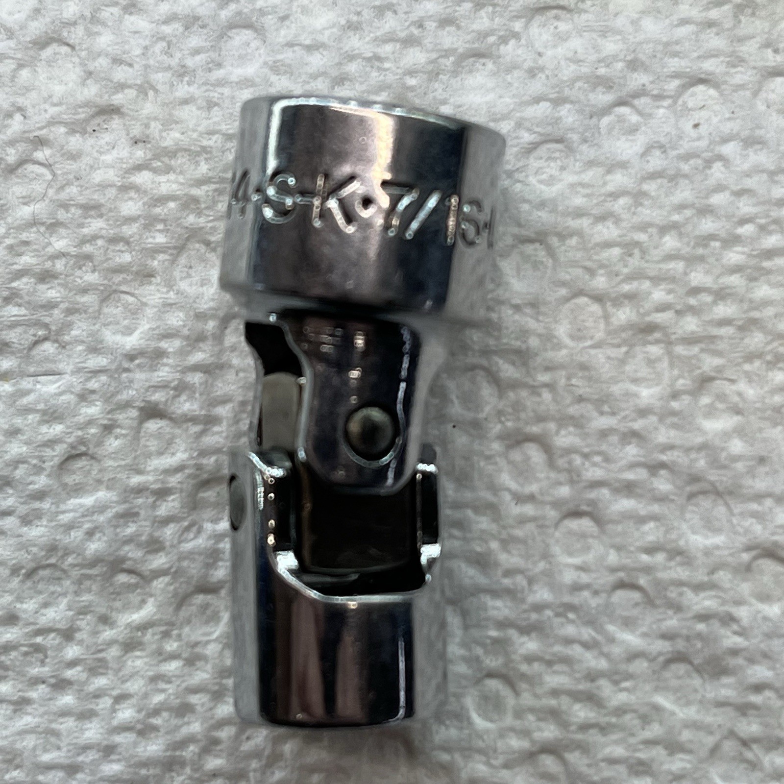 S-K #43514 Socket 7/16″ flex short 1/4″ drive 6 point