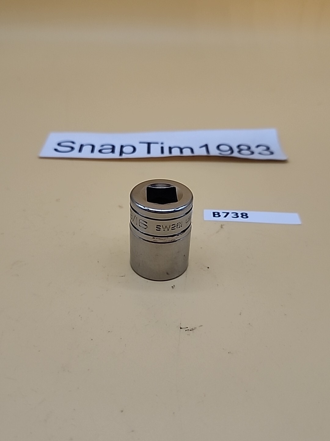 Snap-on Tool 13/16″ SAE Flank Drive Shallow Socket 1/2″ Drive 12 Pt SW261 USA