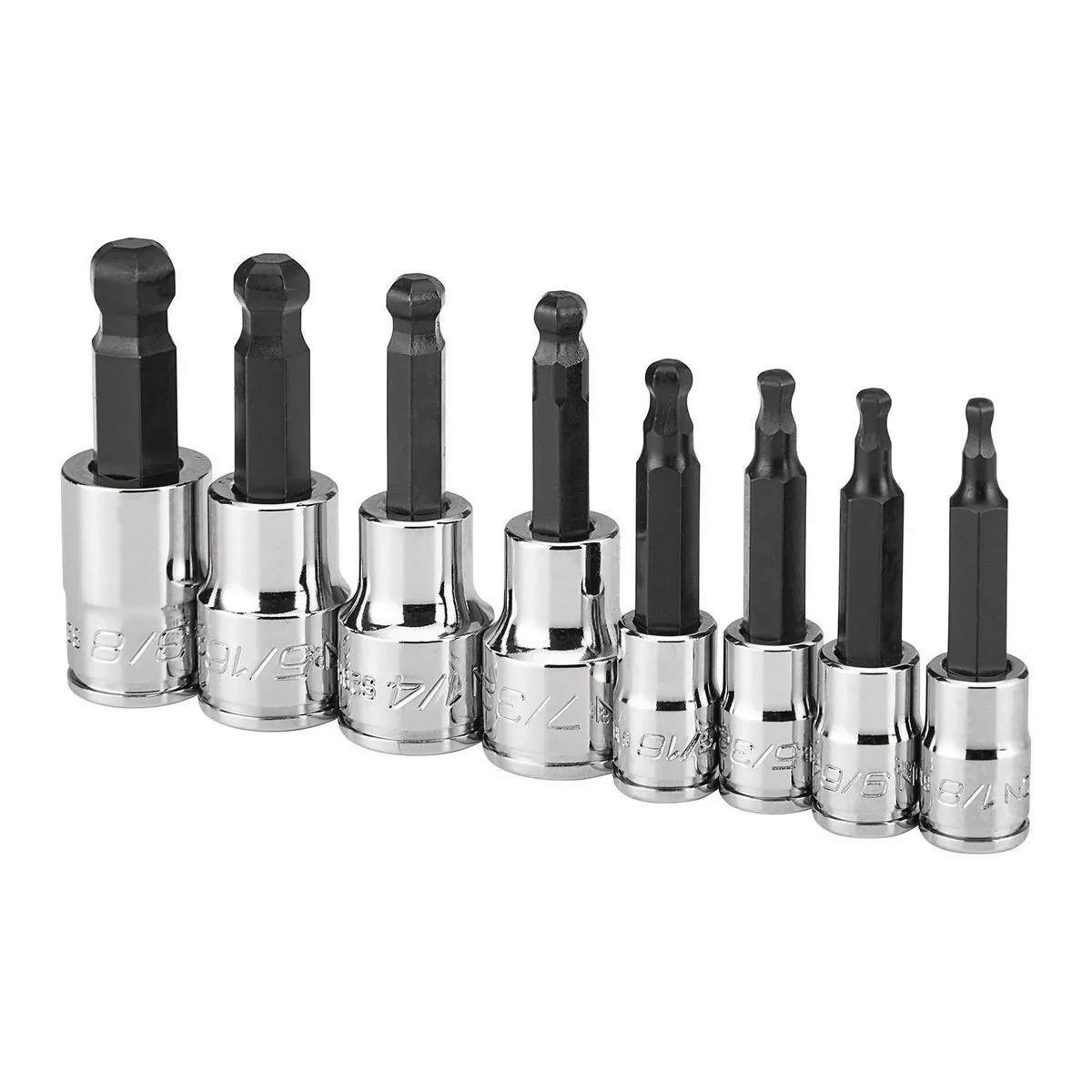 New ICON 1/4″ & 3/8″ Drive Professional SAE Ball Hex 8 pc. Socket Set