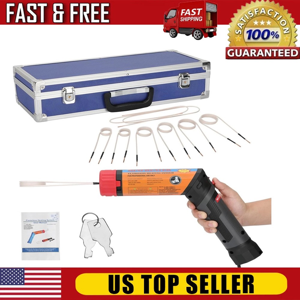 1100W Magnetic Induction Heater Kit Tool for Automotive Heat +8 Coils