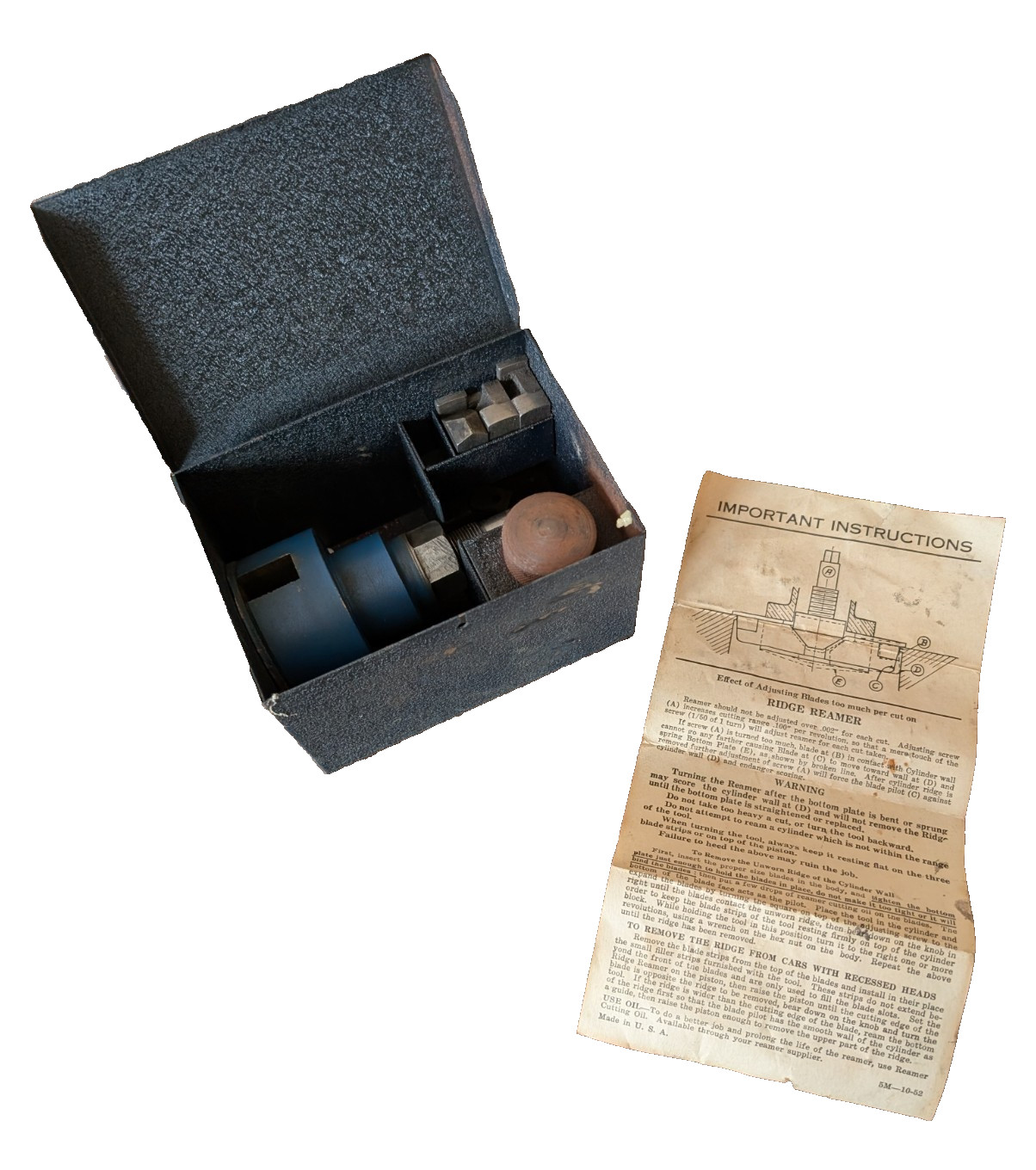 Vintage Cylinder Ridge Reamer With Original Tin Box