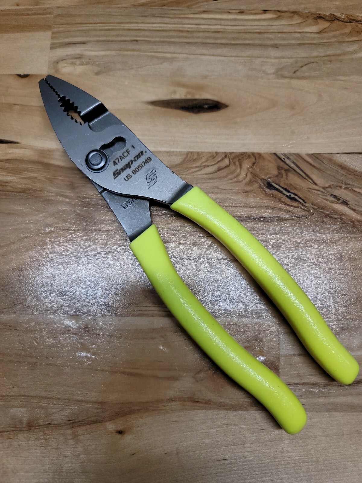 *NEW & UNUSED* Snap On 47ACF Hi-Viz Yellow – Combo Slip Joint Pliers FREE SHIP