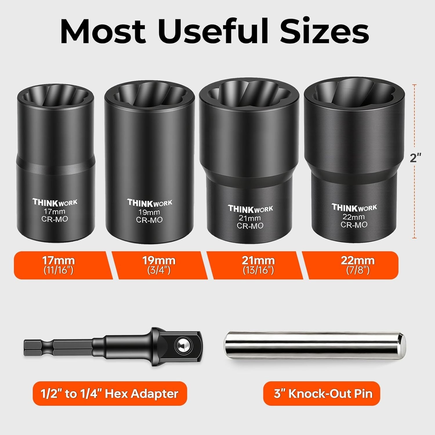 1/2 Inch Drive Lug Nut Removal Tool, 6-Piece Wheel Lock Removal Kit, Lug Nut …