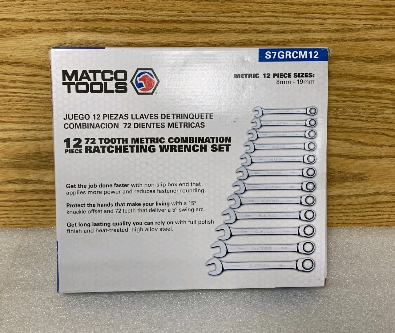 Matco Tools 12 Metric 72 Tooth Combo Ratcheting Wrench Set S7GRCM12