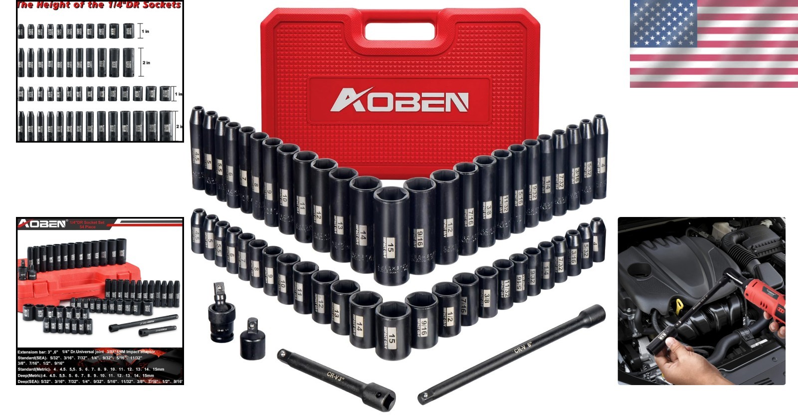 Professional Quality 54-Piece Socket Set with Nutsetter & Corrosion Resistance