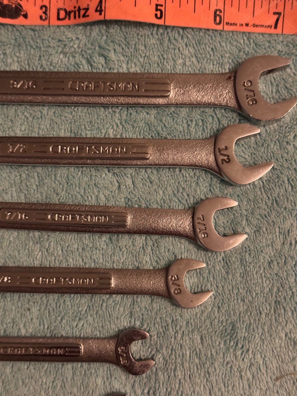 Vintage Craftsman VV Series 6pc SAE Combination Wrench Set 1/4-9/16 12pt USA