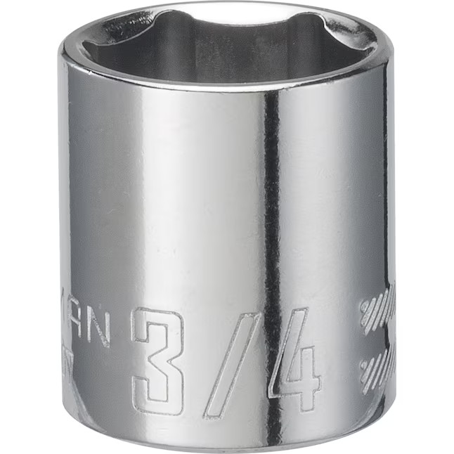 CRAFTSMAN 3/8-in Drive Standard 3/4-in Shallow Socket Polished Chrome CMMT43007