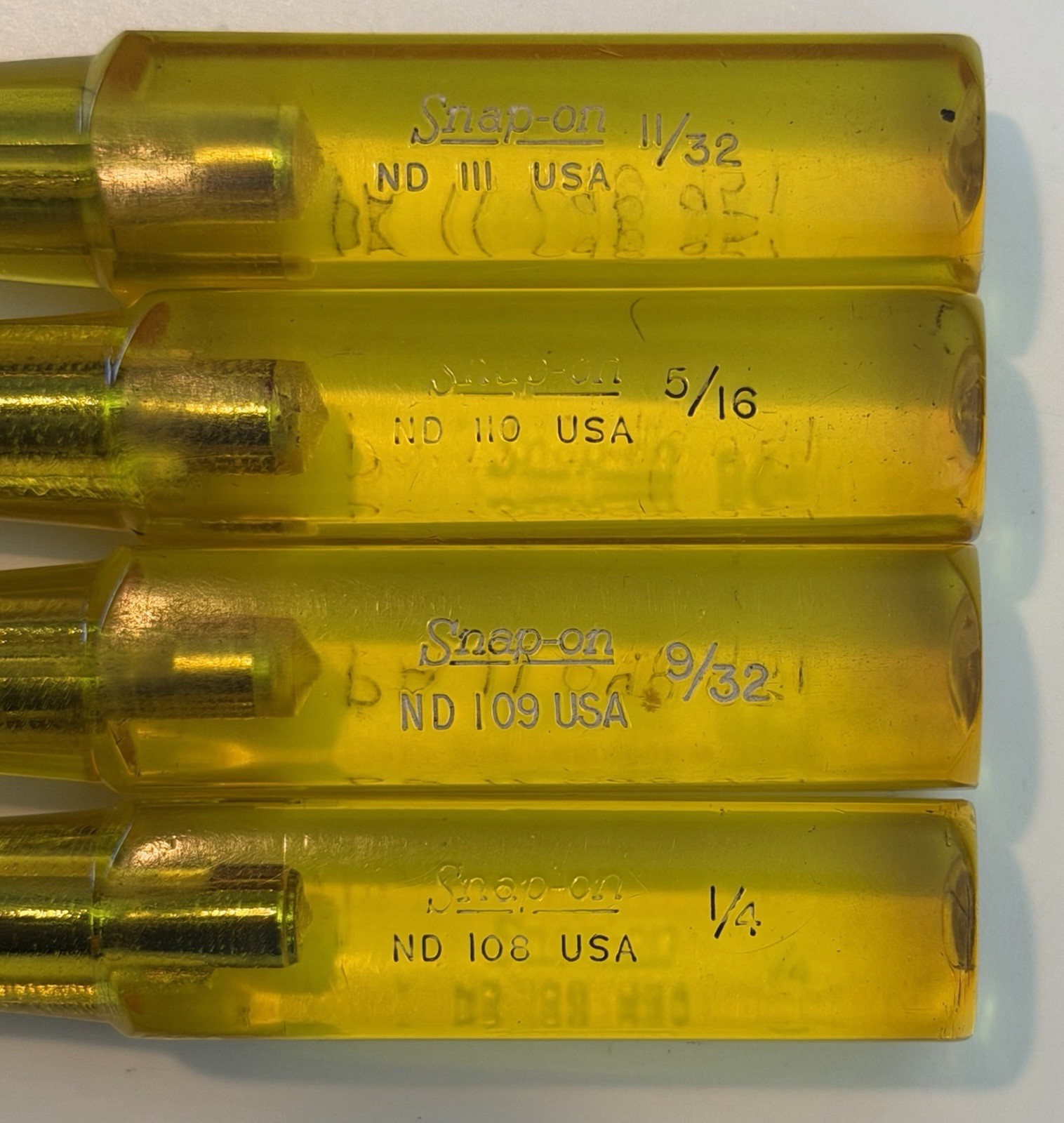 Snap-On Nut Driver Set 7 Piece Underlined Logo SAE Standard 1/4″ To 1/2″ USA