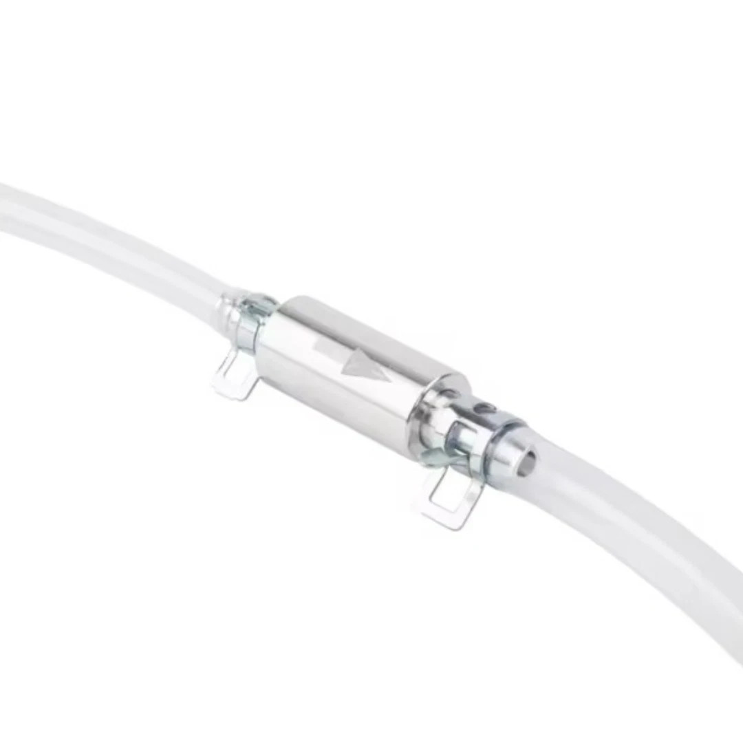 1 PC Brake Bleeder Hose, One Way Check Valve Tube Bleeding Tool Kit Silver US.