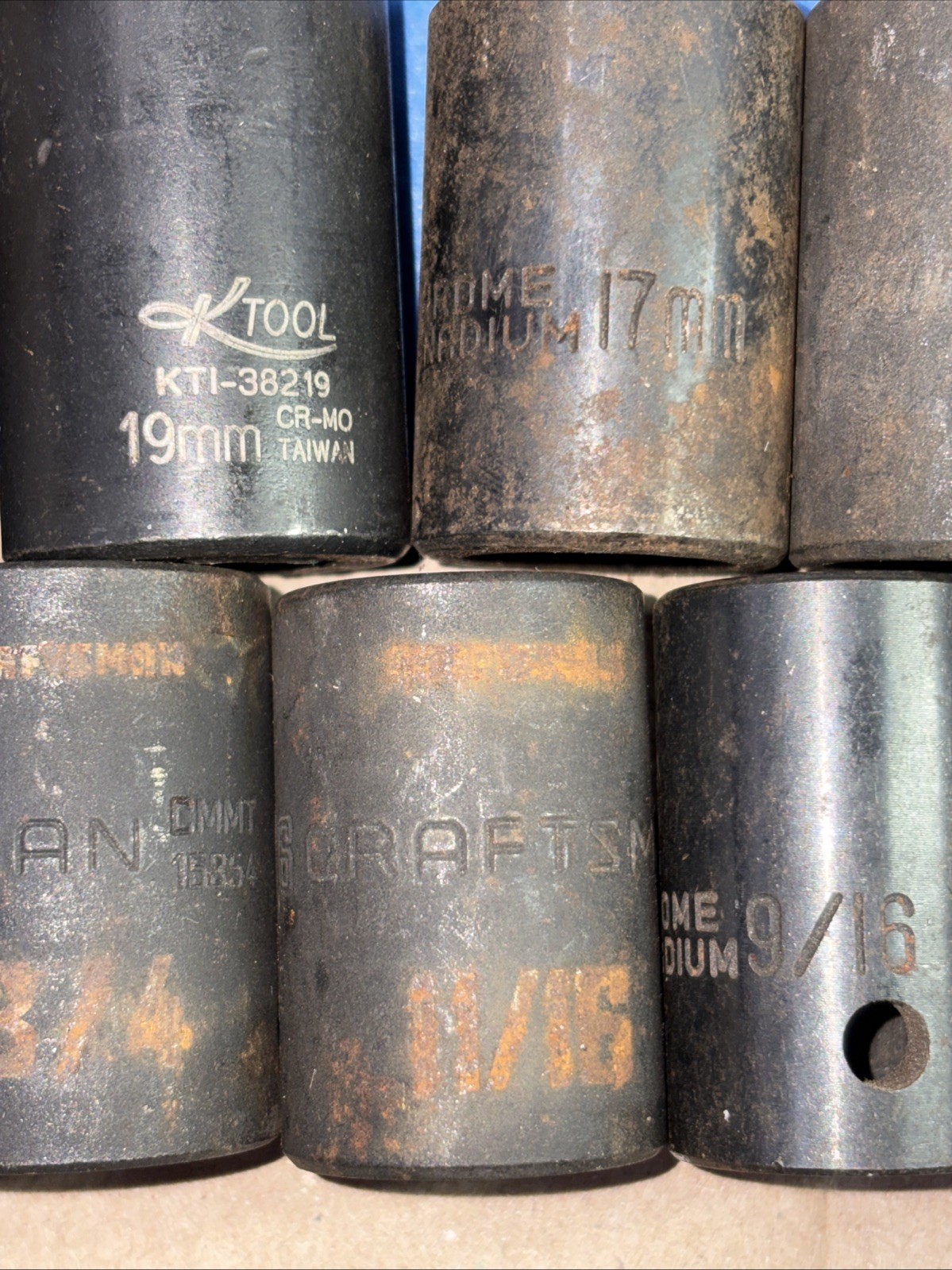 Craftsman & Other Impact Metric & SAE 1/2″ Drive Sockets 16 Pcs Vtg Mix Brands