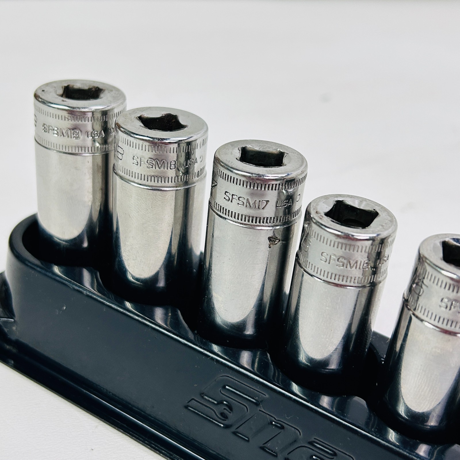 Set of 10 Snap-On Deep Socket Set 3/8″ Drive SFS Series 8-19mm (Missing 10&12)