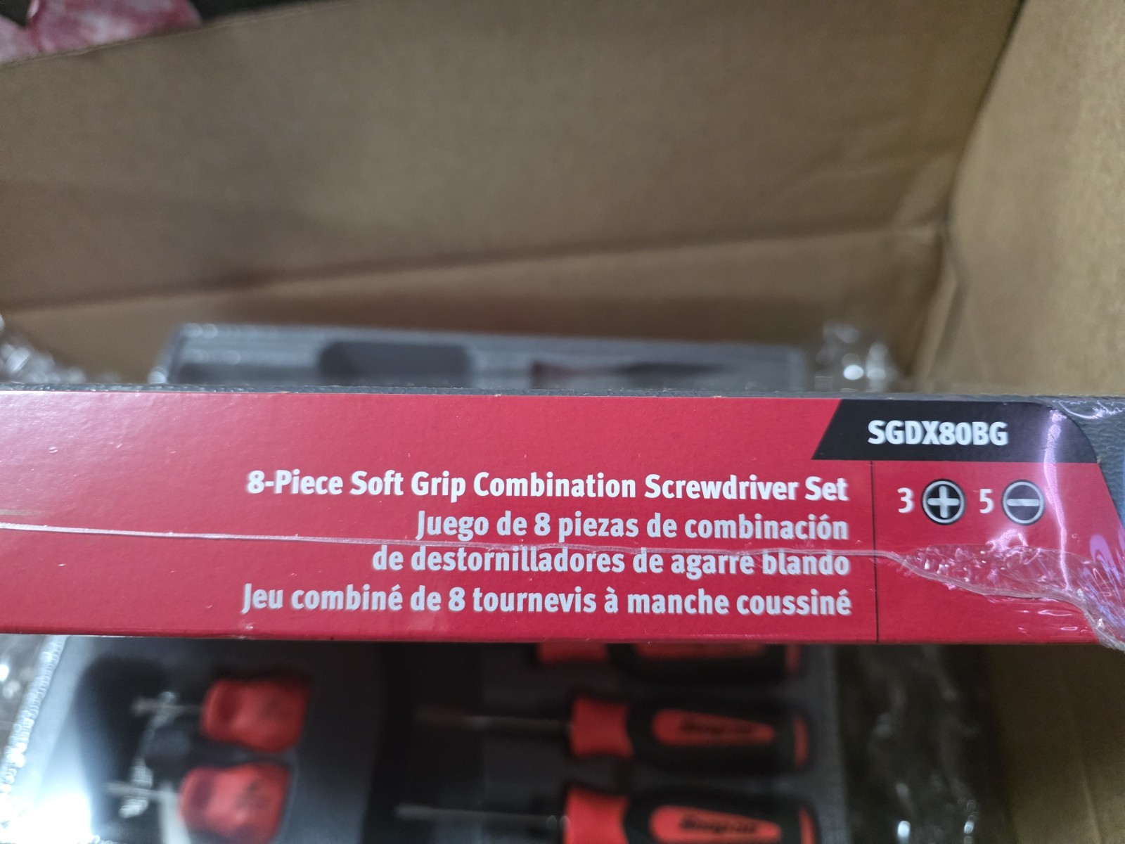 Snap On 8 Pc Soft Grip Combination Screwdriver Set Green SGDX80BG