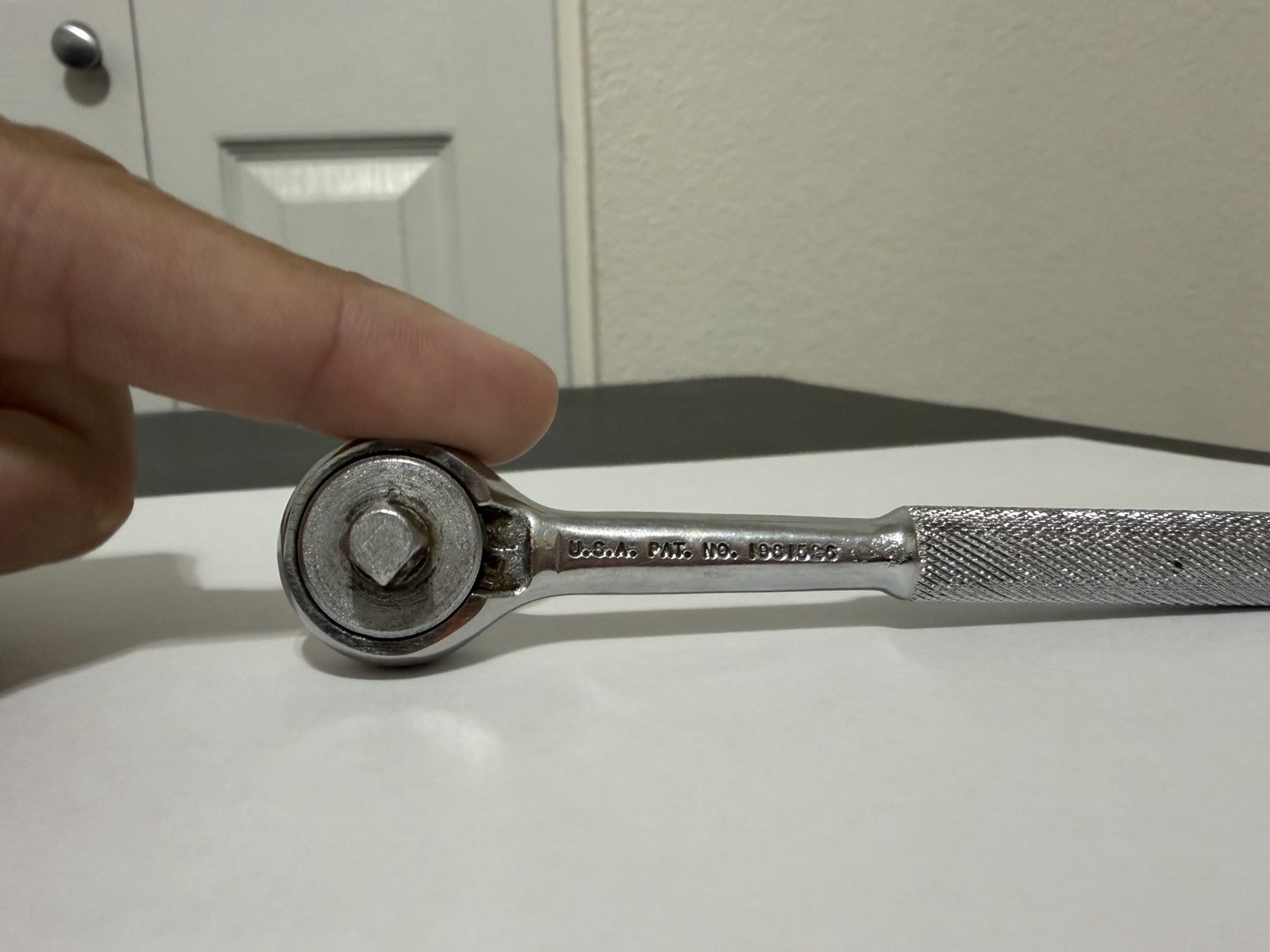 S-K Tools Chrome Ratchet 40970 USA 1/4″ Drive 4-1/2″ Knurled Handle