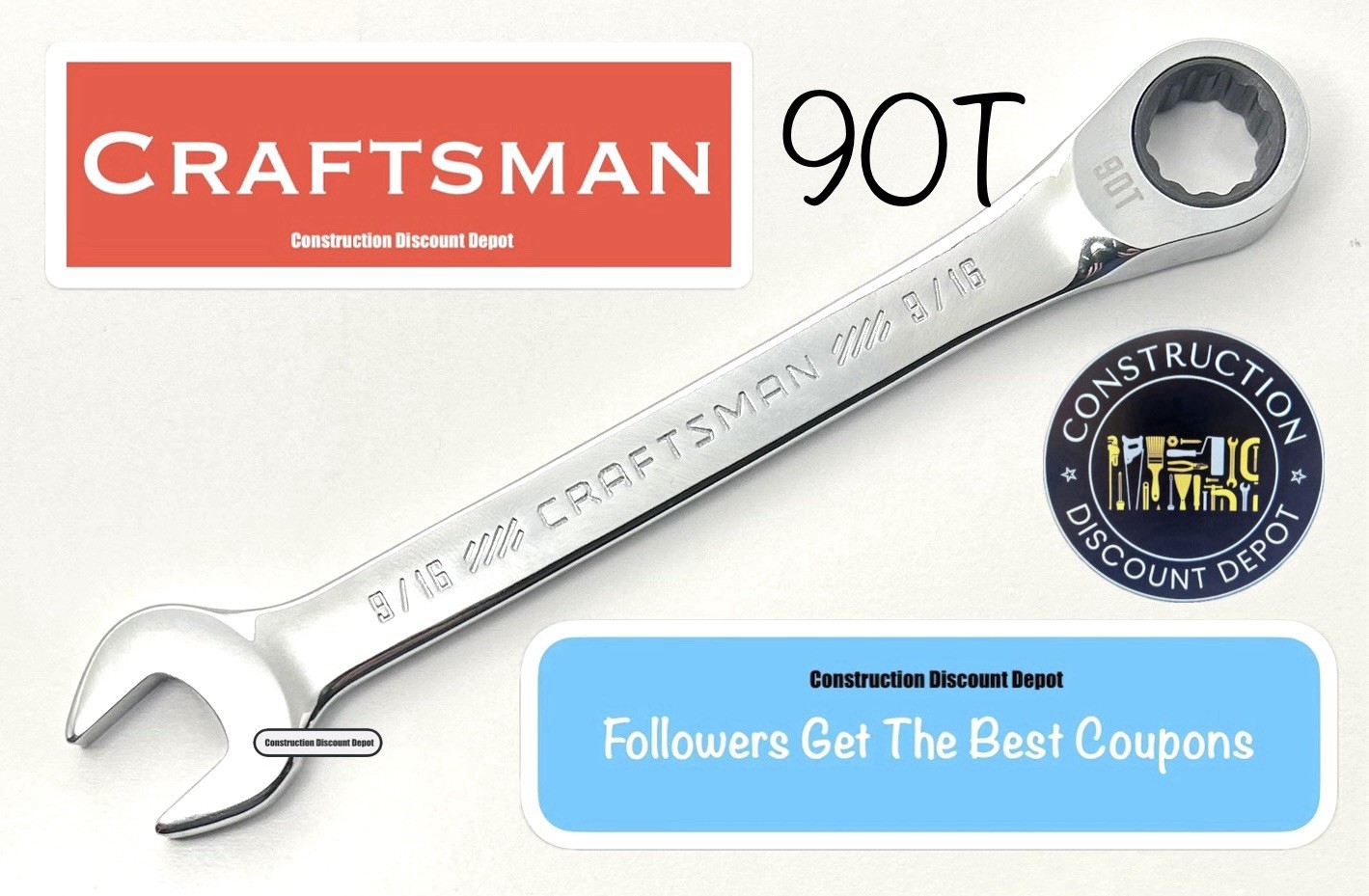 Craftsman 90T CMMT87237 9/16″ In SAE Combination Ratcheting Wrench 12 Point