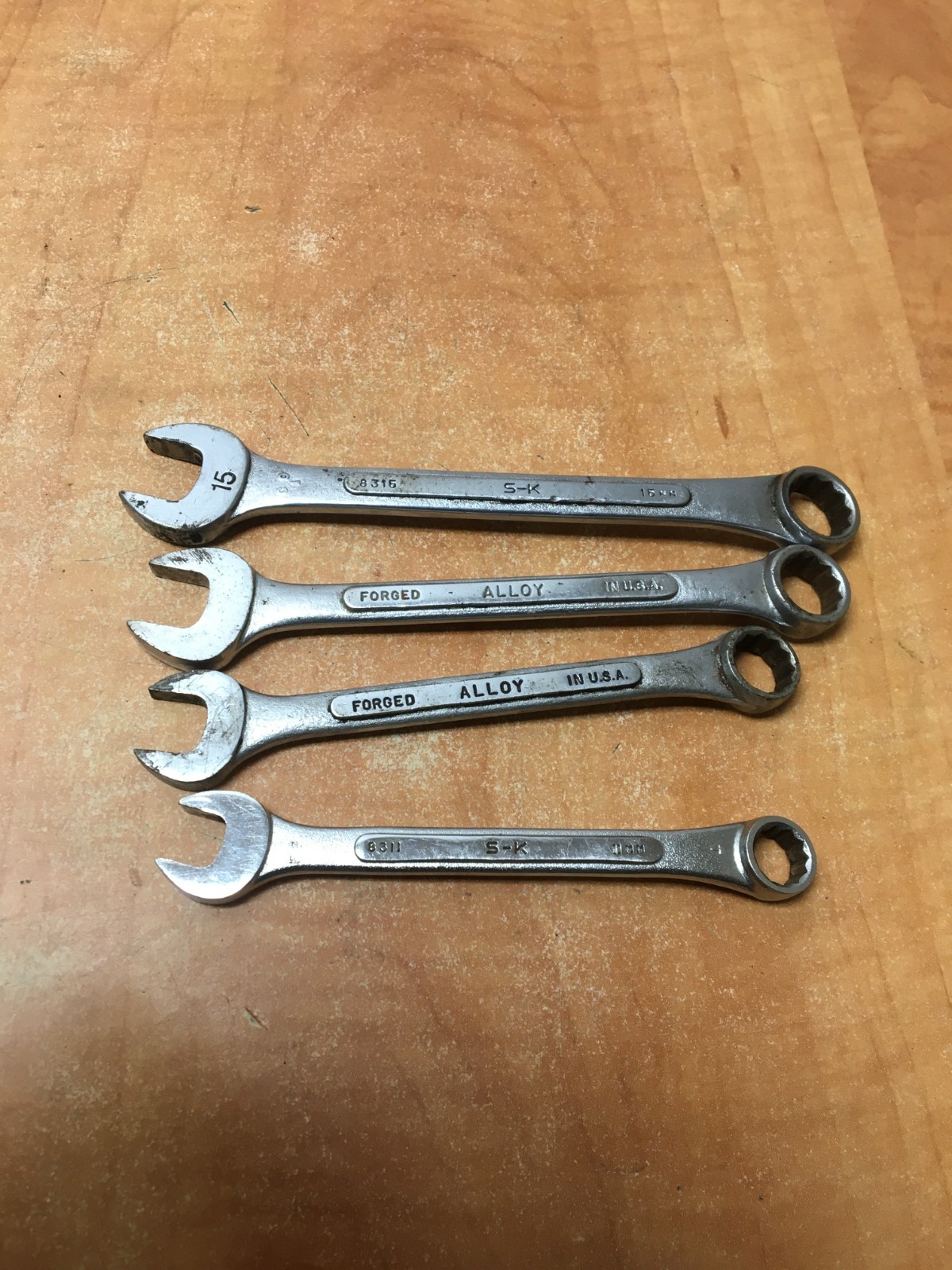 4 SK USA Metric Wrench Lot 11mm 13mm 14mm 15mm 8316 8315 8313 8311