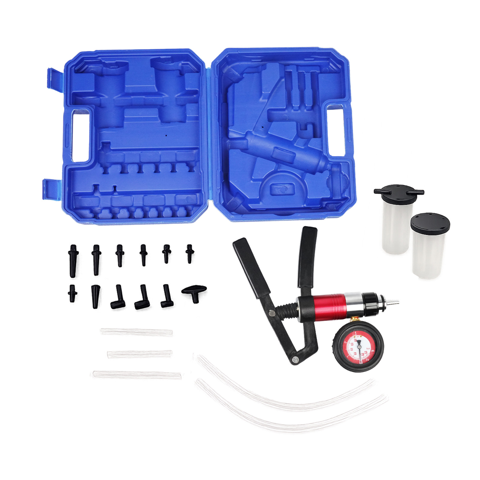 21pcs Hand Held Vacuum Pressure Pump Tester Brake Fluid Bleeder Bleeding Tool US