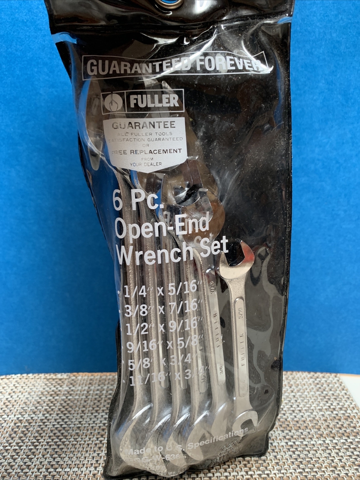 VINTAGE FULLER STANDARD OPEN END 6 PIECE WRENCH SET # 1474 NEW IN ORIGINAL POUCH
