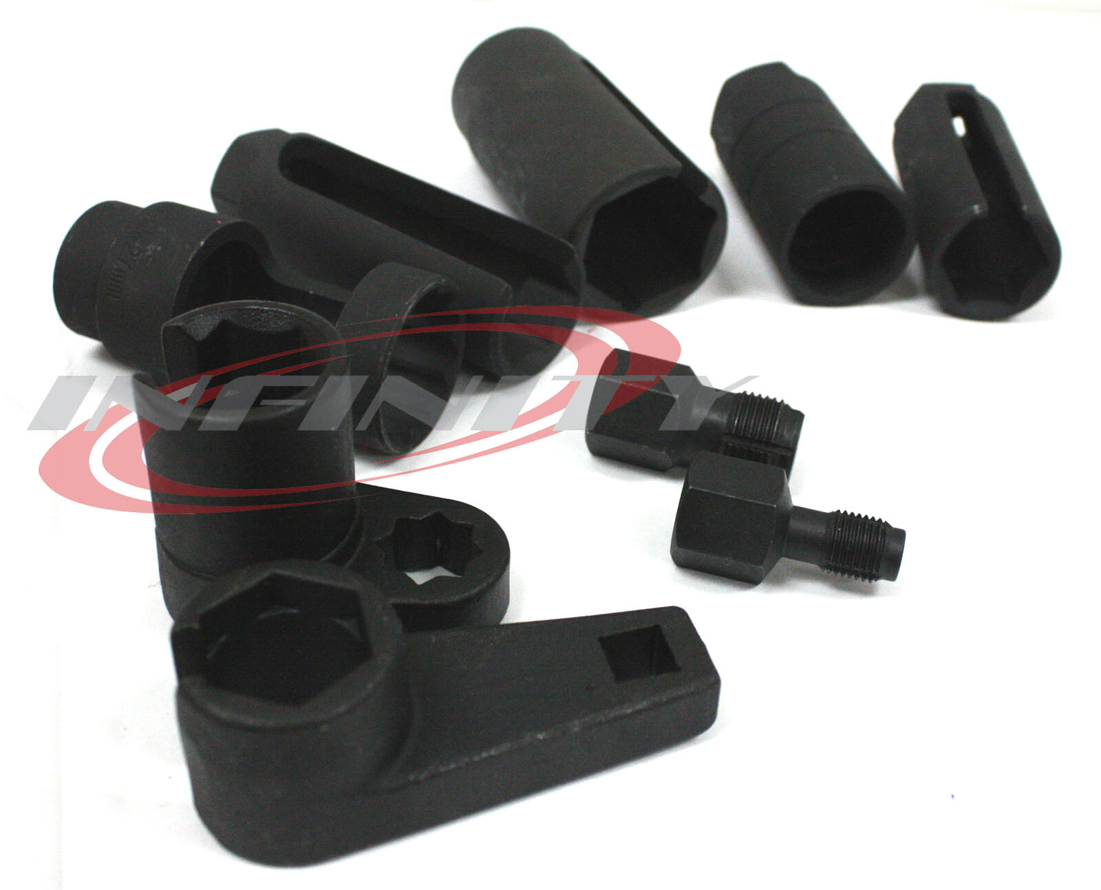 9pcs O2 Oxygen Sensor Socket M12 M18 Thread Chaser Install Offset Wrench Set