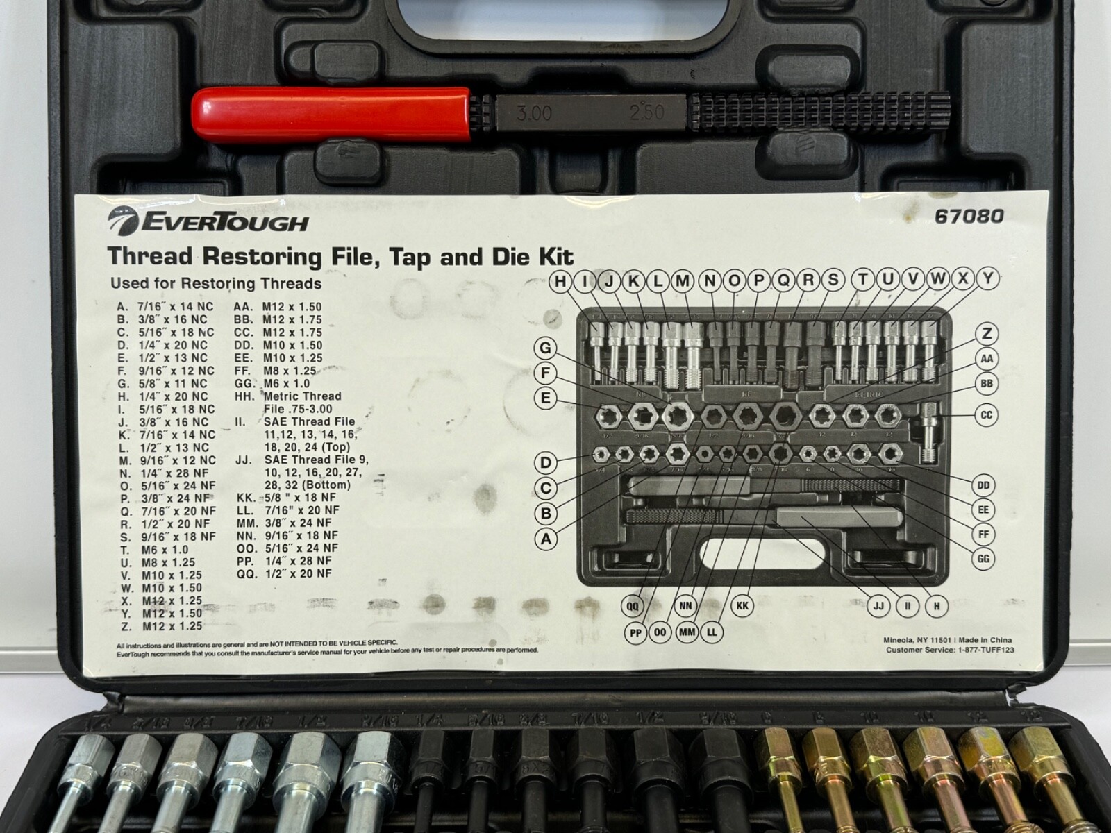 EverTough 67080 Thread Restoring File, Tap, and Die Kit / For Restoring Threads