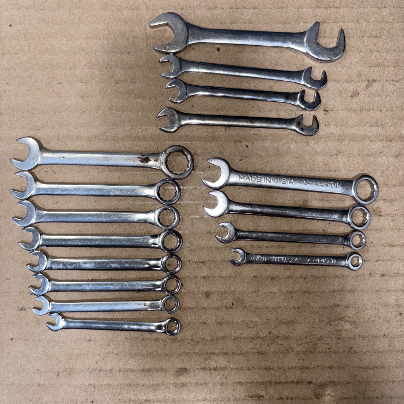 Vtg Lot Of 16 Craftsman Metric & SAE Midget Ignition Wrench Offset & Combinaton